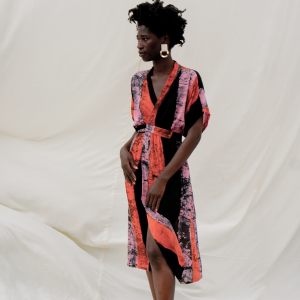Osei Duro Sampa Dress in Carmine